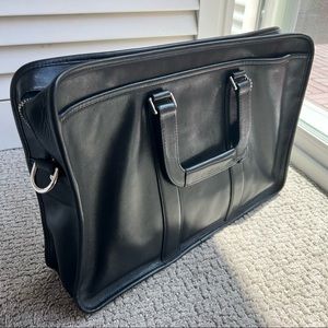 Coach Leather Briefcase Bag - Black
